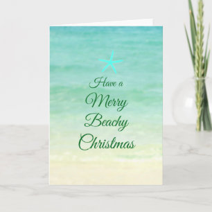Merry Beach Christmas Starfish Card