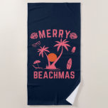 Merry Beachmas Christmas In July Beach Towel<br><div class="desc">Merry Beachmas Christmas In July</div>