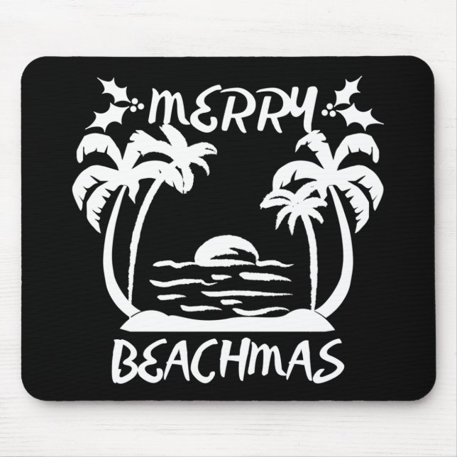 Merry Beachmas Christmas In July Mouse Mat (Front)