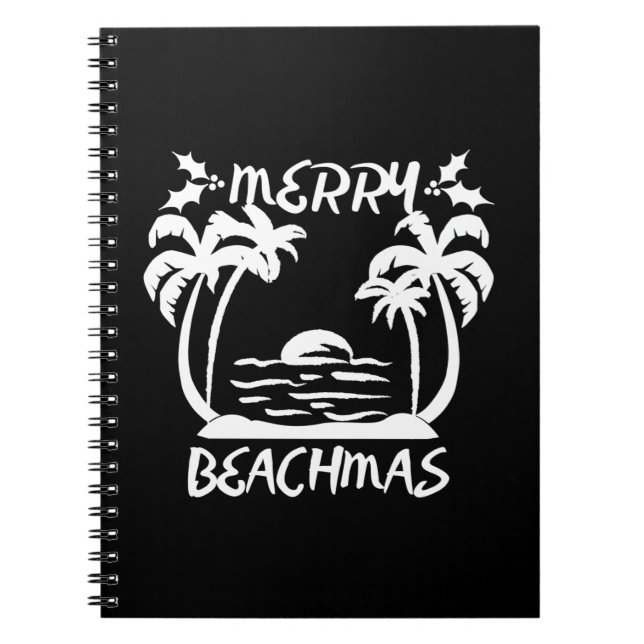 Merry Beachmas Christmas In July Notebook (Front)