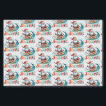Merry Beachmas Christmas In July Retro Design Tissue Paper<br><div class="desc">Merry Beachmas,  Santa surfin',  colourful retro typography,  Christmas in July design.</div>