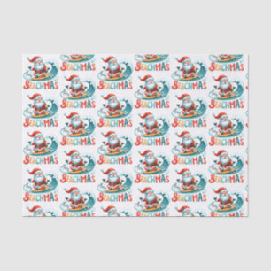 Merry Beachmas Christmas In July Retro Design Tissue Paper