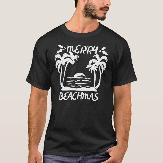 Merry Beachmas Christmas In July T-Shirt (Front)