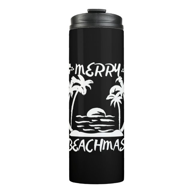 Merry Beachmas Christmas In July Thermal Tumbler (Front)