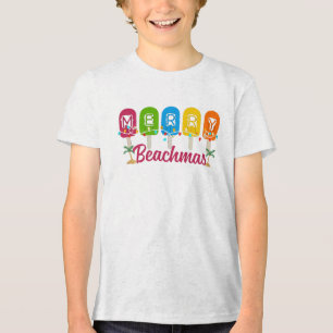 Merry Beachmas Christmas In July Tri-Blend Shirt
