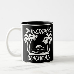 Merry Beachmas Christmas In July Two-Tone Coffee Mug