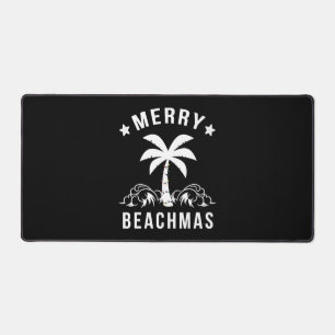 Merry Beachmas Palm Tree Beach Christmas Desk Mat