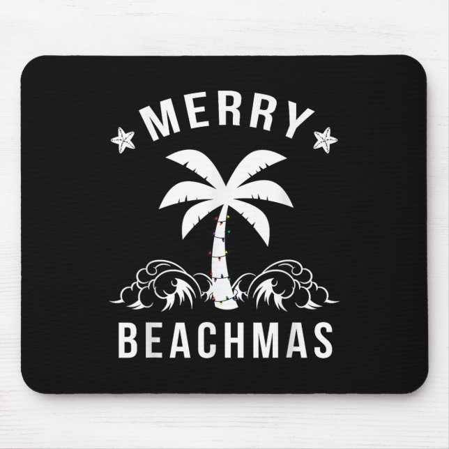 Merry Beachmas Palm Tree Beach Christmas  Mouse Mat (Front)