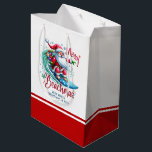 Merry Beachmas Santa Surfing Retro Design Medium Gift Bag<br><div class="desc">Merry Beachmas,  Santa surfin',  colourful retro typography,  Christmas in July design.</div>