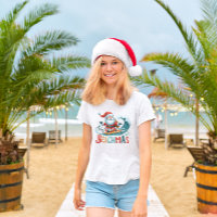 Merry Beachmas Santa Surfing Retro Design