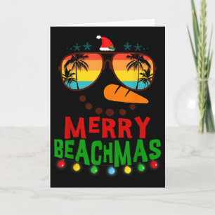 Merry Beachmas Trocal Christmas Hawaii Snowman Bea Card