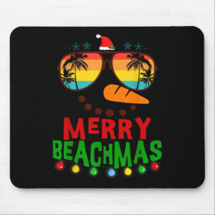 Merry Beachmas Trocal Christmas Hawaii Snowman Bea Mouse Mat