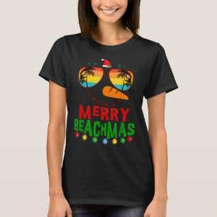 Merry Beachmas Trocal Christmas Hawaii Snowman Bea T-Shirt