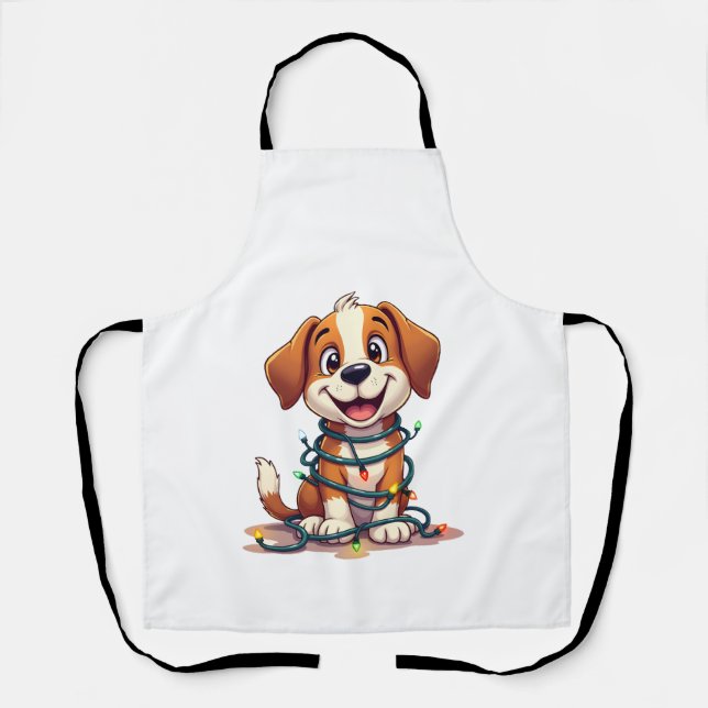 Merry Beagle Lights Apron (Front)