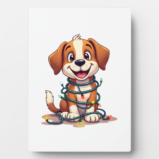 Merry Beagle Lights Plaque (Front)