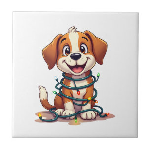 Merry Beagle Lights Tile