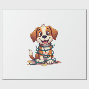Merry Beagle Lights Wrapping Paper