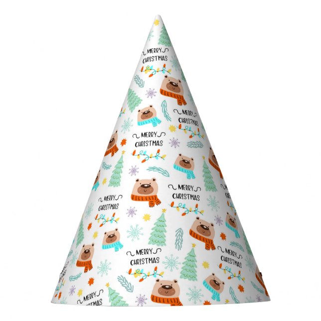 Merry Bear Christmas Party Hat (Front)