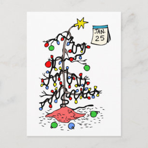 Merry Belated Christmas Postcard-See back-Fun Holiday Postcard