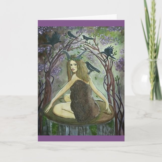 Merry Beltane Magic! - Witch Art Greeting Card (Front)