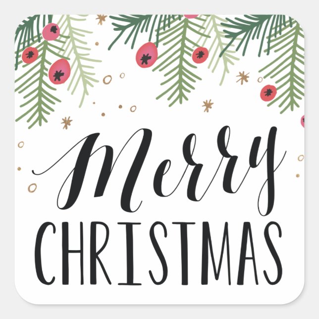 Merry Berry Collection Square Sticker (Front)