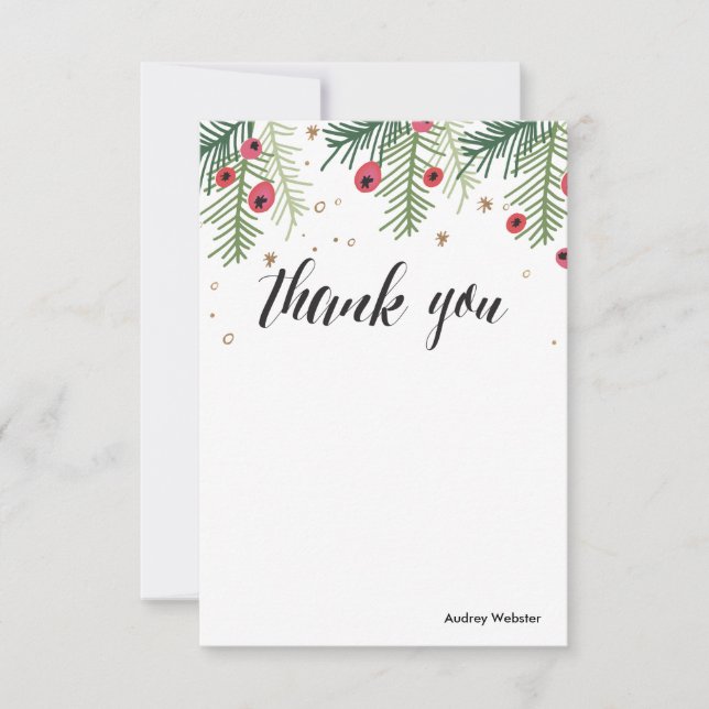 Merry Berry Personalised Thank You Stationery Invitation (Front)