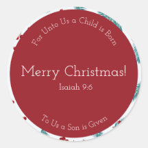 Merry Berry Round Christmas Stickers