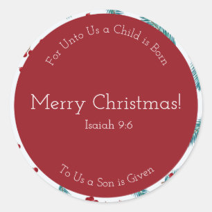 Merry Berry Round Christmas Stickers