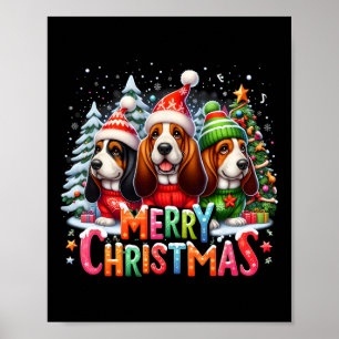 Merry Bet Hound Dogs Funny Christmas Xmas Gifts  Poster