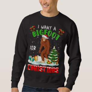 Merry Bigfoot Christmas Pajama Ugly Sweater Santa 