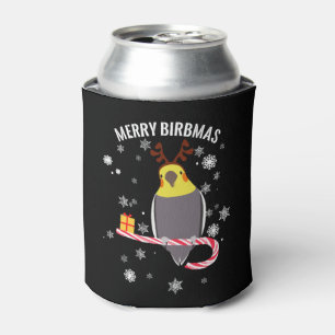 Merry Birbmas Funny Cockatiel Bird Holiday for Chr Can Cooler