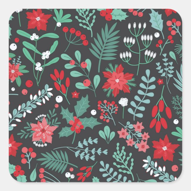 Merry Birthday and Happy Christmas    Square Sticker (Front)