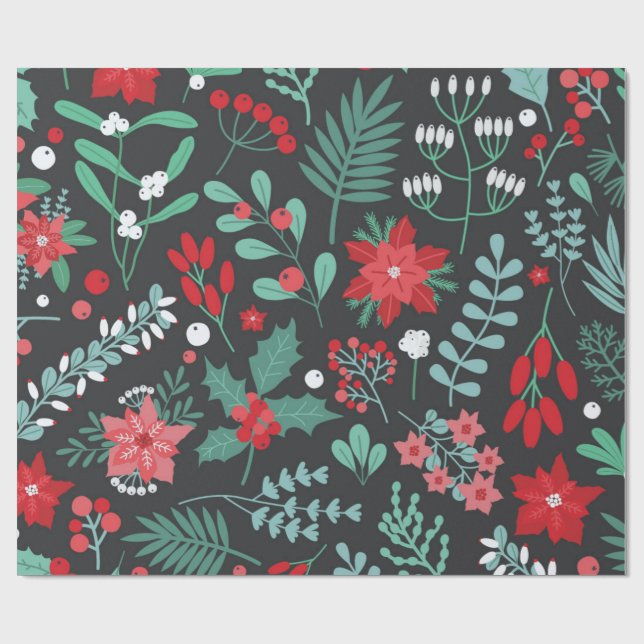 Merry Birthday and Happy Christmas Wrapping Paper (Flat)