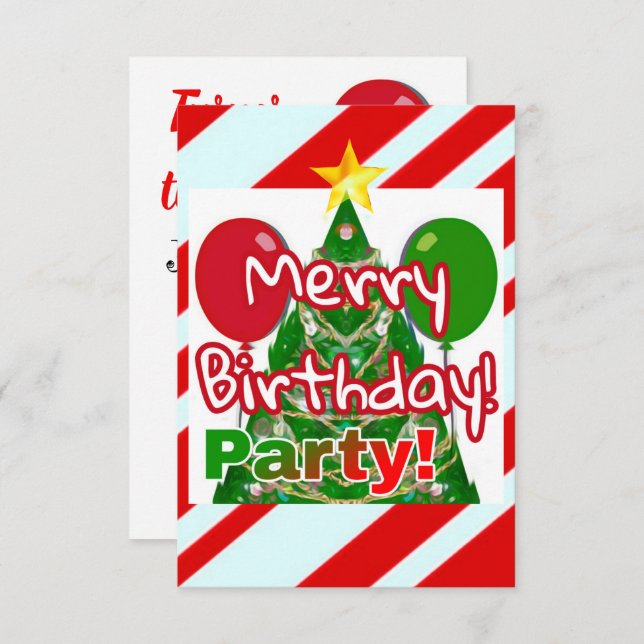 Merry Birthday Invitation (Front/Back)