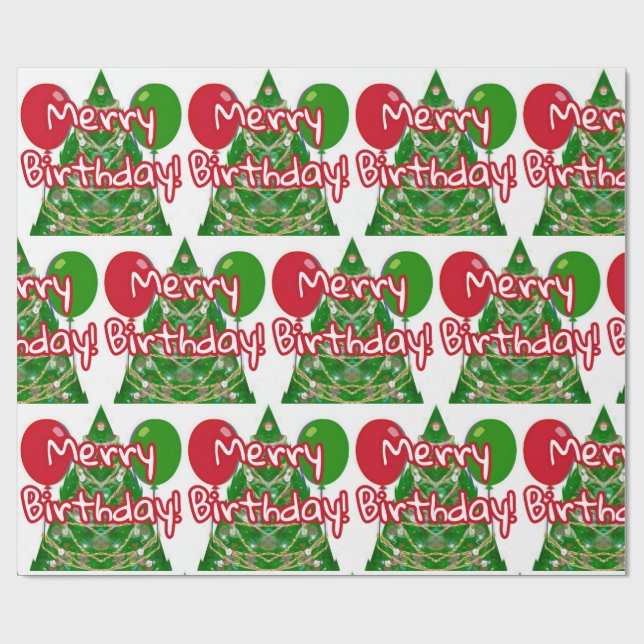 Merry Birthday Wrapping Paper (Flat)