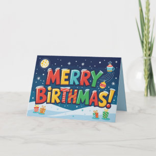 Merry Birthmas Christmas Birthday Card