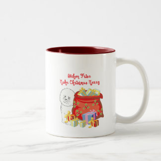 merry bishon frise Two-Tone coffee mug