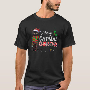 Merry Black Catmas Christmas Pets Santa Cat Pajama T-Shirt
