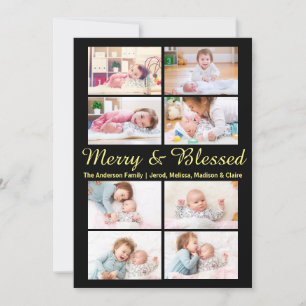 Merry & Blessed 8 Photos - Christmas Card