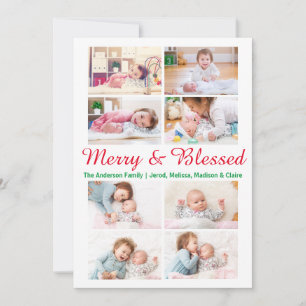 Merry & Blessed 8 Photos - Christmas Card