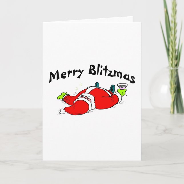 Merry Blitzmas Santa Holiday Card (Front)