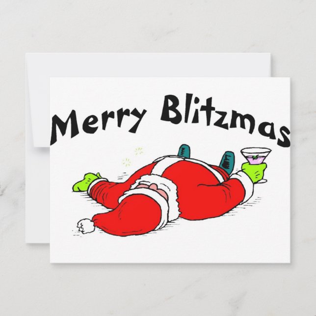 Merry Blitzmas Santa Holiday Card (Front)