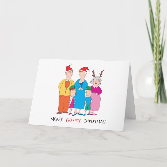 Merry Bloody Christmas Holiday Card (Front)