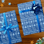 Merry Blue Interfaith Childs Name Chrismukkah Wrapping Paper<br><div class="desc">Personalise this one of a kind Chrismukkah wrapping paper by adding your child's name to the light blue Christmas tree and Hanukkah Menorah pattern and create something really special for under the tree. Designed for interfaith families who celebrate both Christian and Jewish holidays, this cute wrapping paper with pale blue...</div>