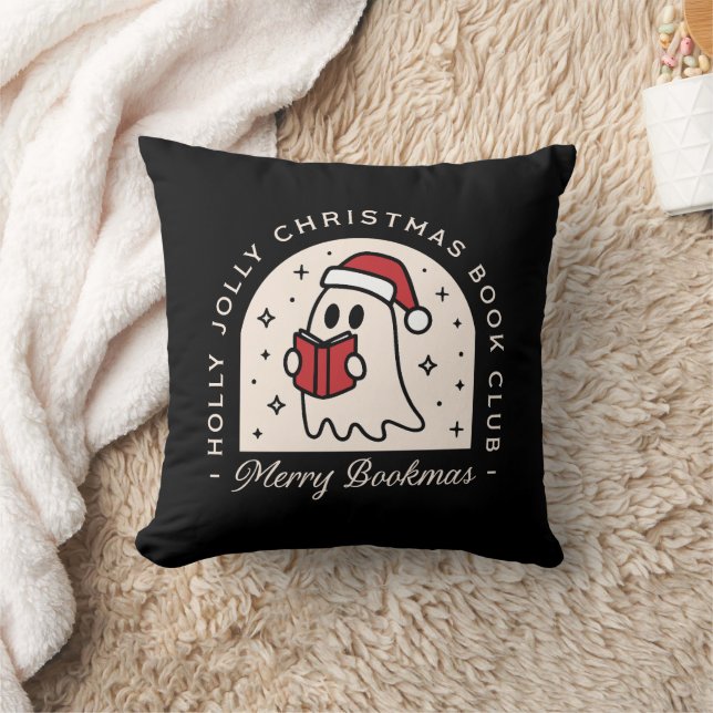 Merry bookmas bookish book lovers Christmas Cushion (Blanket)