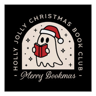 Merry bookmas bookish book lovers funny quotes poster