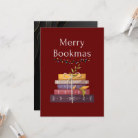 Merry Bookmas Card | Cosy Christmas Book Lover