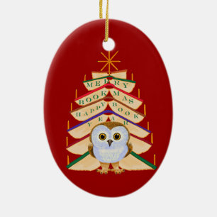 Merry Bookmas Ceramic Tree Decoration
