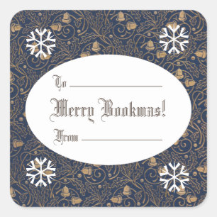 Merry Bookmas! Christmas Acorns Square Sticker