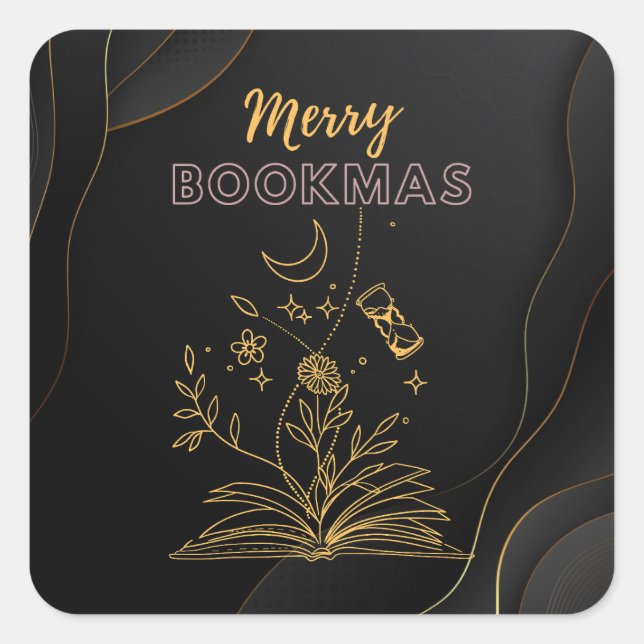 Merry Bookmas Christmas Book  Square Sticker (Front)
